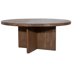 Harley Round Dining Table, Medium Brown