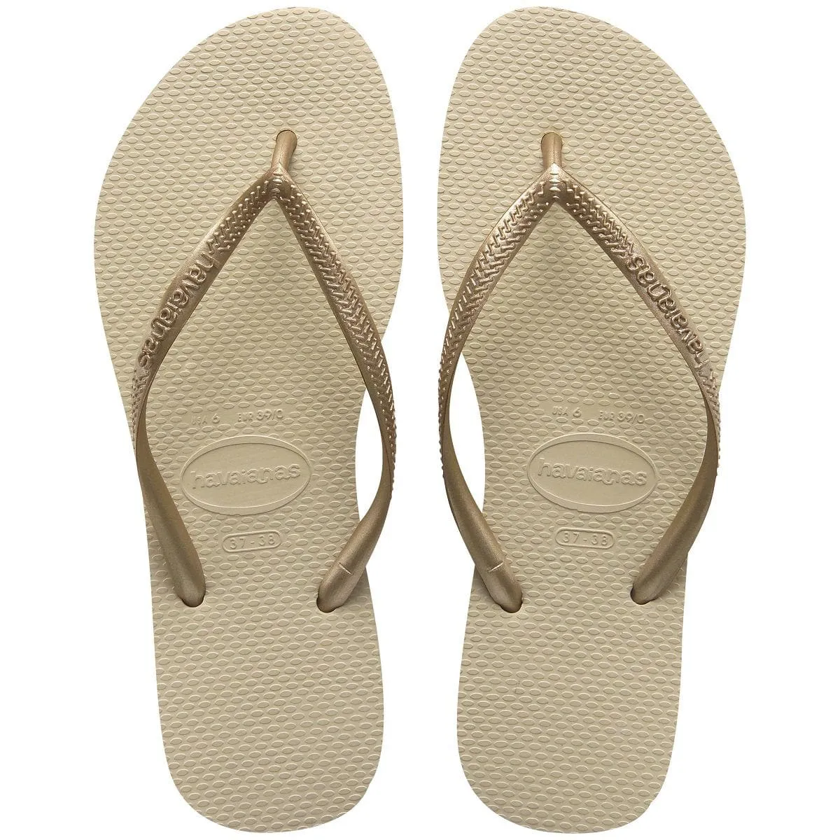 Havaianas Slim Fit Flip Flops Gold