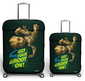 Heart Home Marvel I Am Groot Luggage Cover | Polyester Travel Suitcase Cover | Washable | Stretchable Suitcase Cover | 18-22 Inch-Small | 26-30 Inch-Large | Pack of 2 | Green