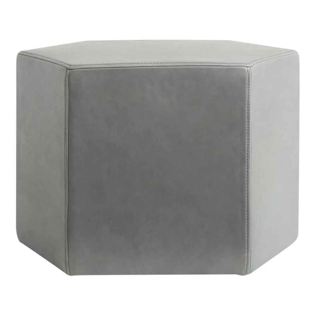 Hecks Leather Ottoman