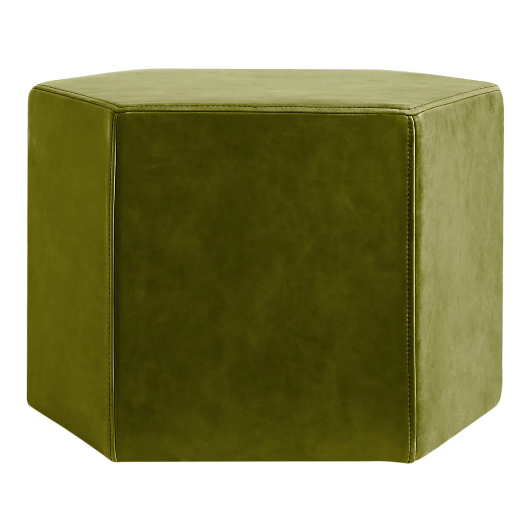 Hecks Leather Ottoman