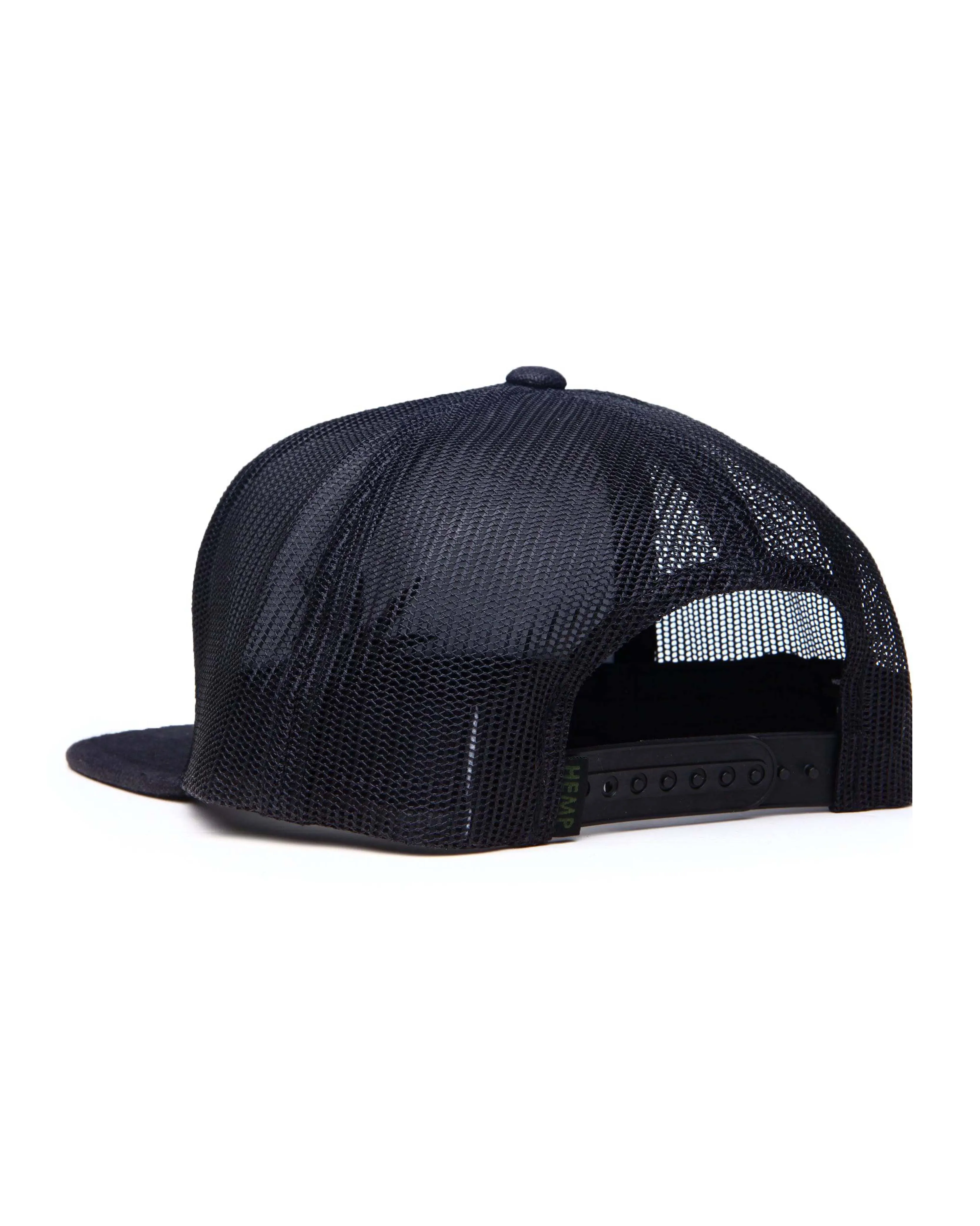 HEMPZOO BLACK LEAF TRUCKER CAP