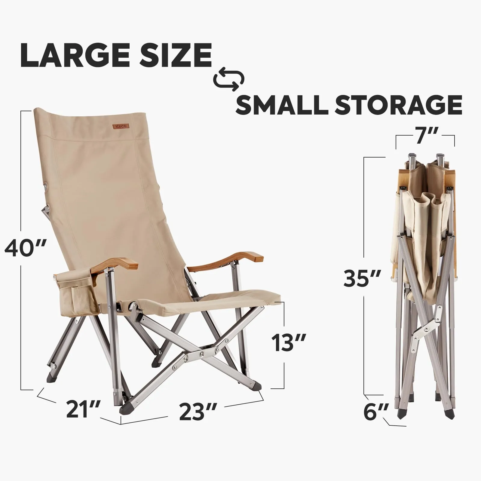 Hi1600L Folding Camping Chairs for Outside | ICECO