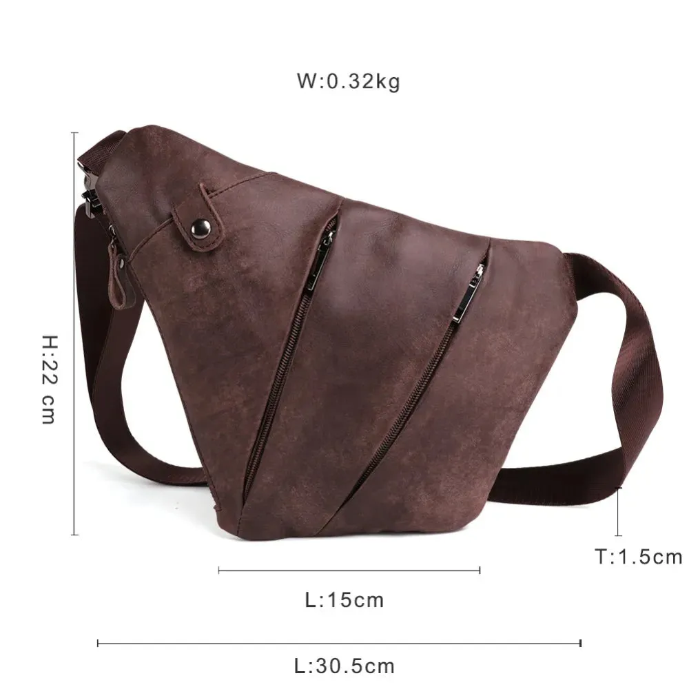 High-Quality Genuine Leather Men's Messenger Bag: Casual Crossbody Fashion Handbag,