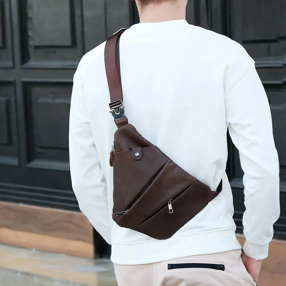 High-Quality Genuine Leather Men's Messenger Bag: Casual Crossbody Fashion Handbag,