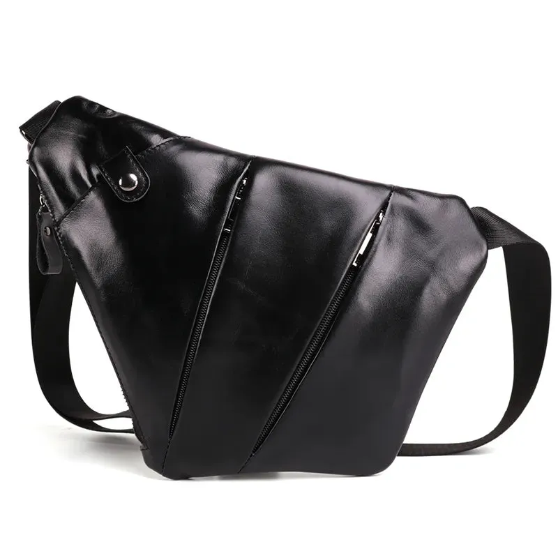 High-Quality Genuine Leather Men's Messenger Bag: Casual Crossbody Fashion Handbag,