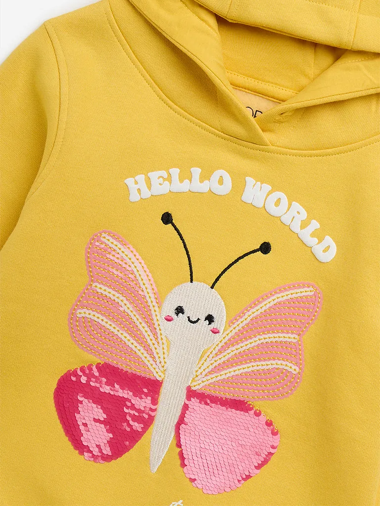 HOP Kids Yellow Animal Design Hoodie