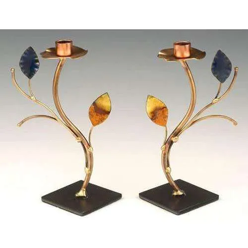 Infinity Art in Metal Tree of Life Candlesticks