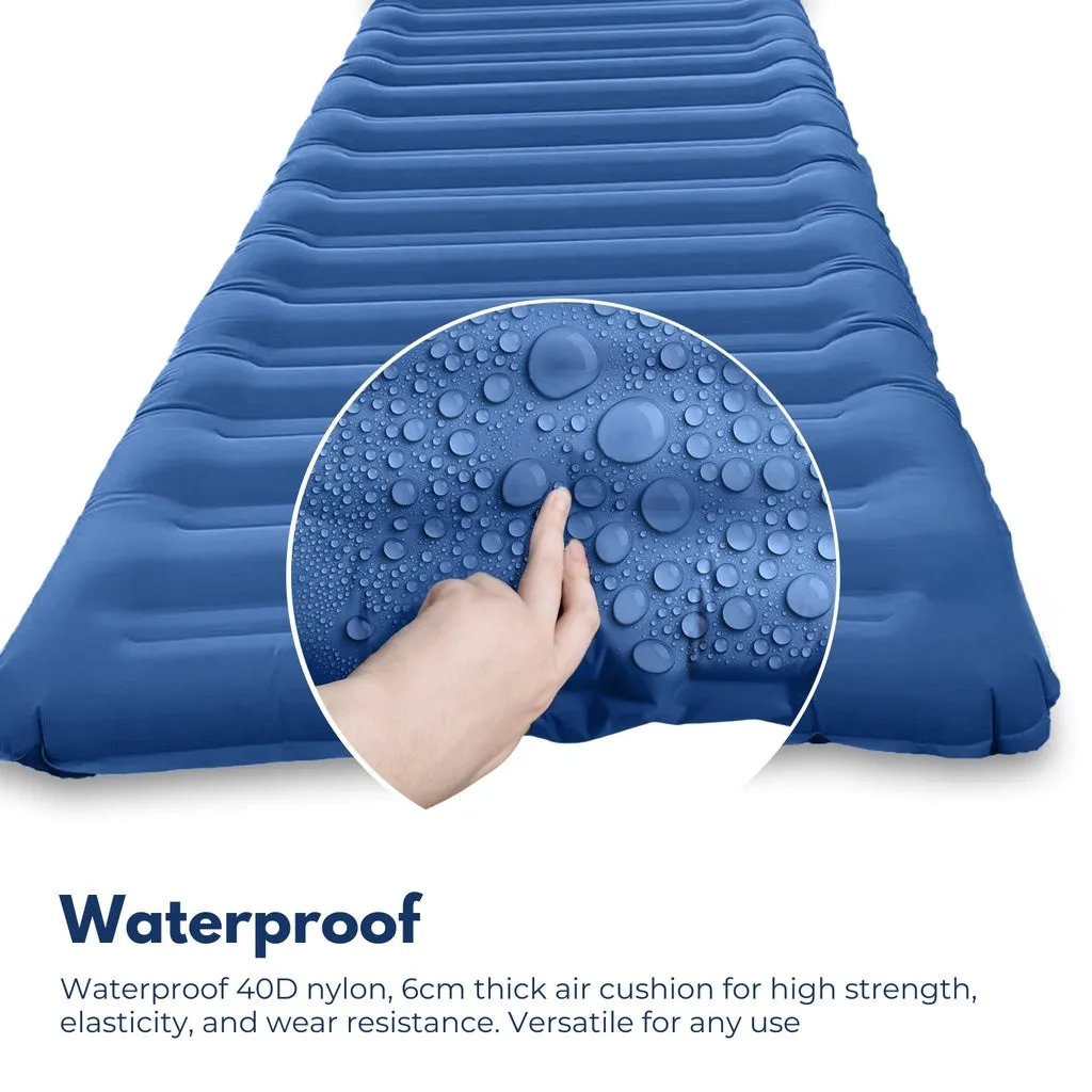 Inflatable Camping Sleeping Pad (Blue)