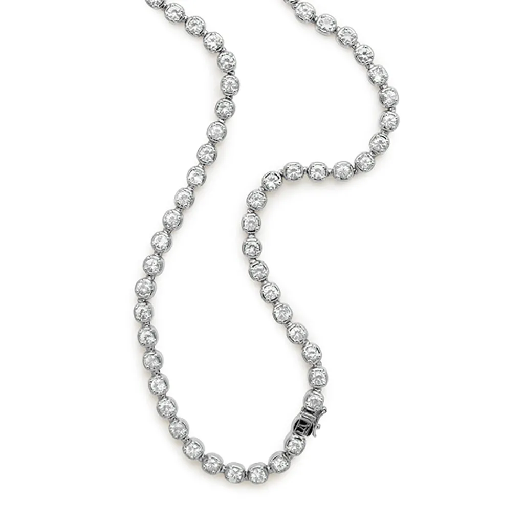 Ingot Eternity Necklace - White Gold & Lab White Diamond (9.50ct)