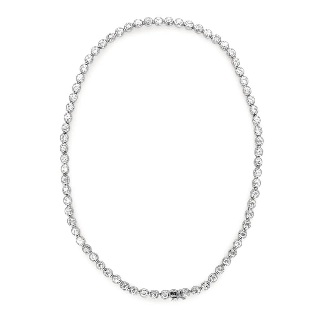 Ingot Eternity Necklace - White Gold & Lab White Diamond (9.50ct)