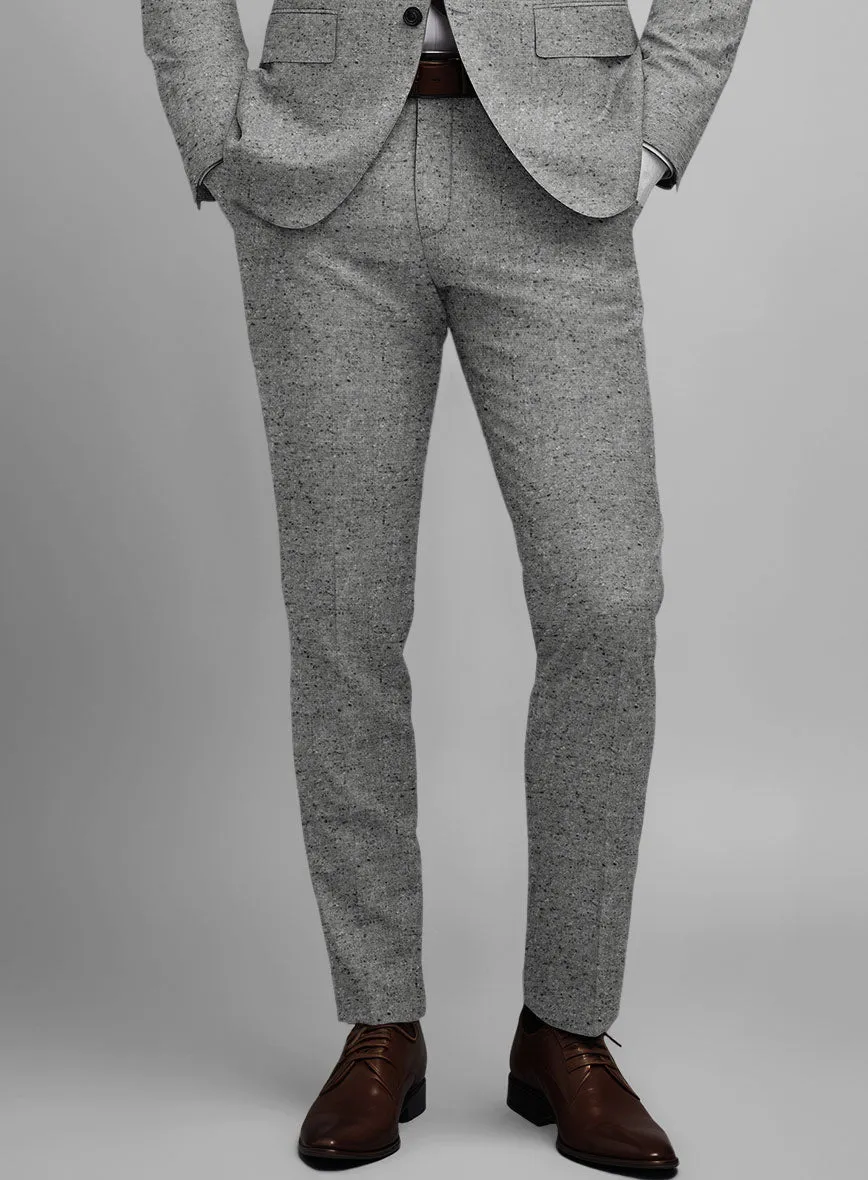 Italian Donegal Light Gray Wool Pants