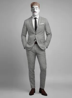 Italian Donegal Light Gray Wool Suit