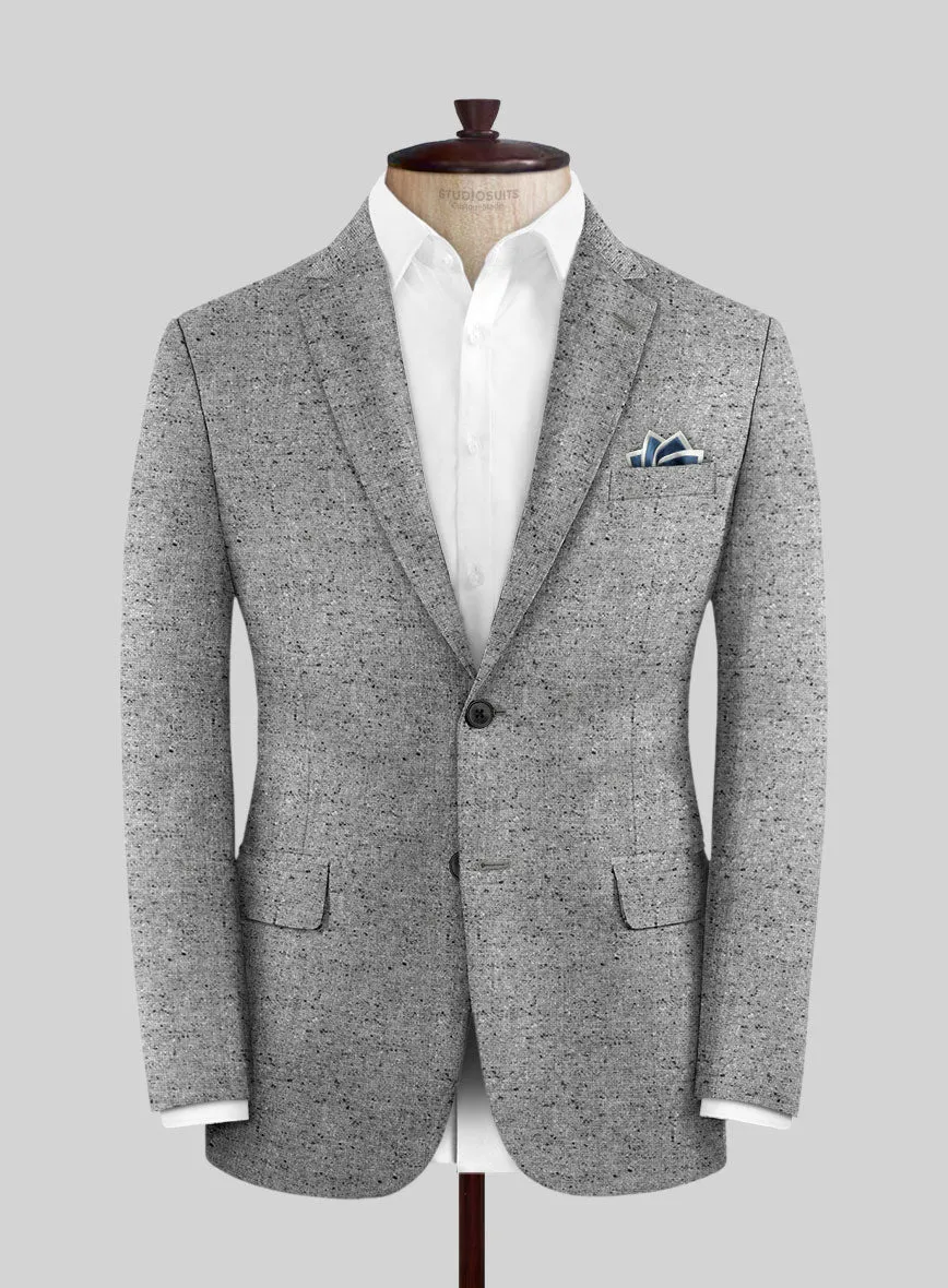 Italian Donegal Light Gray Wool Suit