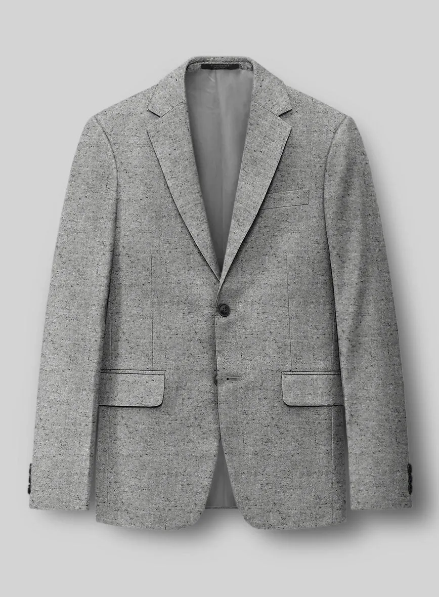 Italian Donegal Light Gray Wool Suit