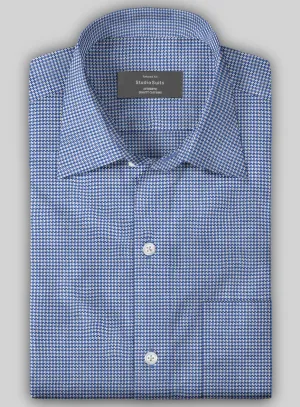 Italian Royal Blue Houndstooth Shirt