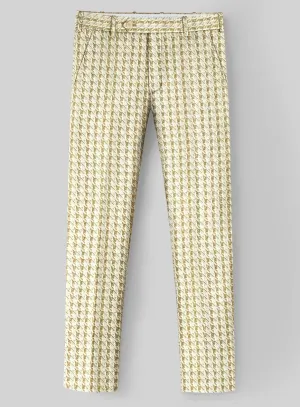 Italian Silk Golden Houndstooth Pants