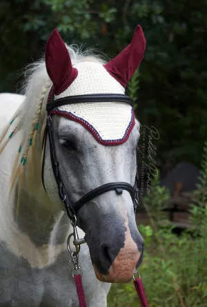 Ivory, Burgundy, and Navy Fly Bonnet