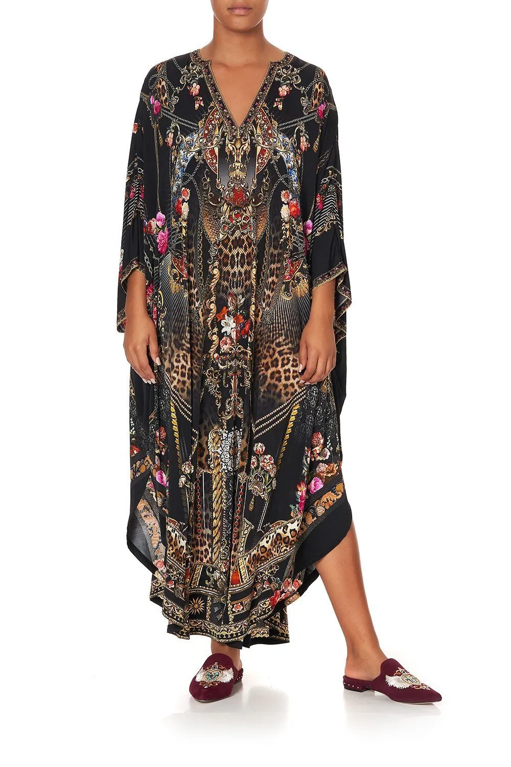 JERSEY LONG KAFTAN WITH ROUNDED HEM GOTHIC GODDESS