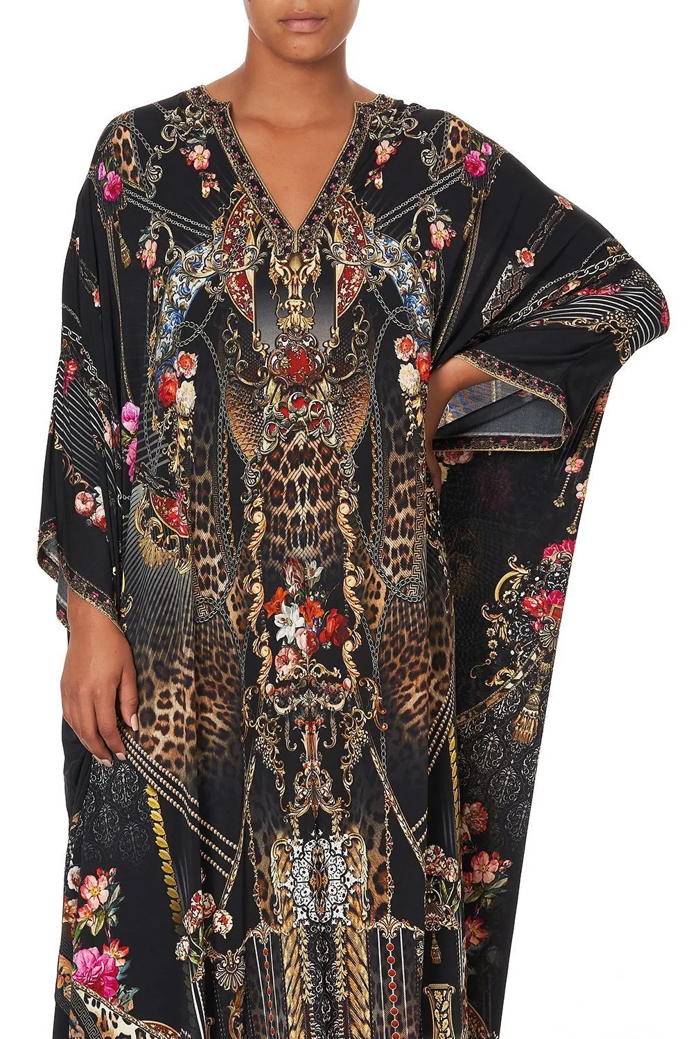 JERSEY LONG KAFTAN WITH ROUNDED HEM GOTHIC GODDESS