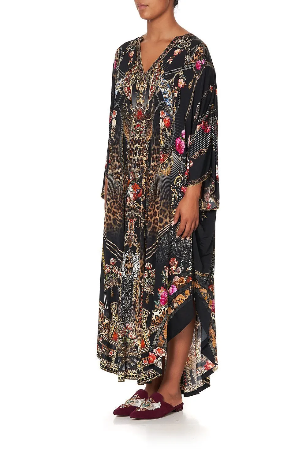 JERSEY LONG KAFTAN WITH ROUNDED HEM GOTHIC GODDESS