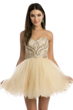 Jeweled Bodice Short Dress—Cocktail & Homecoming