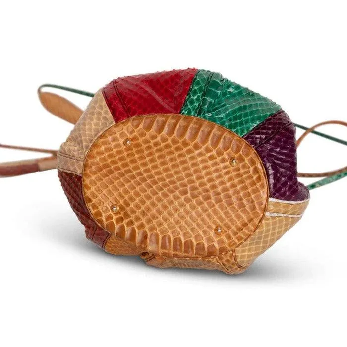 JUDITH LEIBER Multicolored Snakeskin Beach Ball Shoulder Bag, 1980s