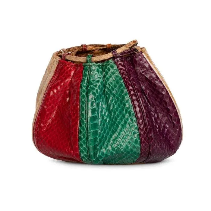 JUDITH LEIBER Multicolored Snakeskin Beach Ball Shoulder Bag, 1980s