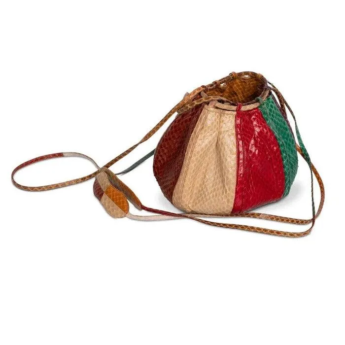 JUDITH LEIBER Multicolored Snakeskin Beach Ball Shoulder Bag, 1980s