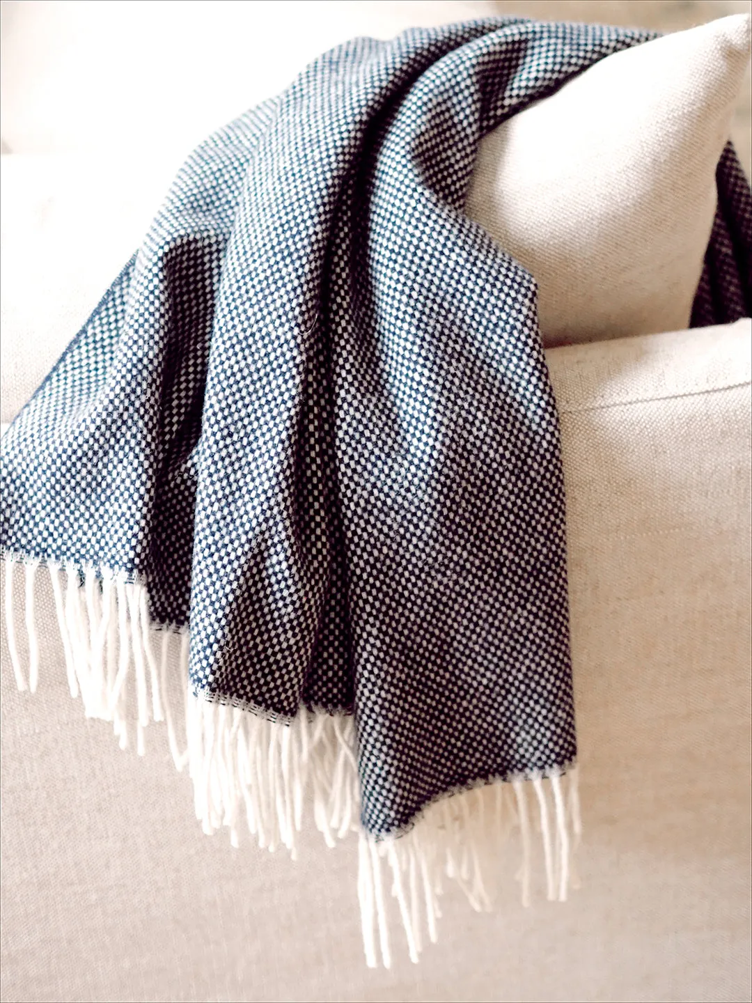 Juno Navy Cashmere Throw