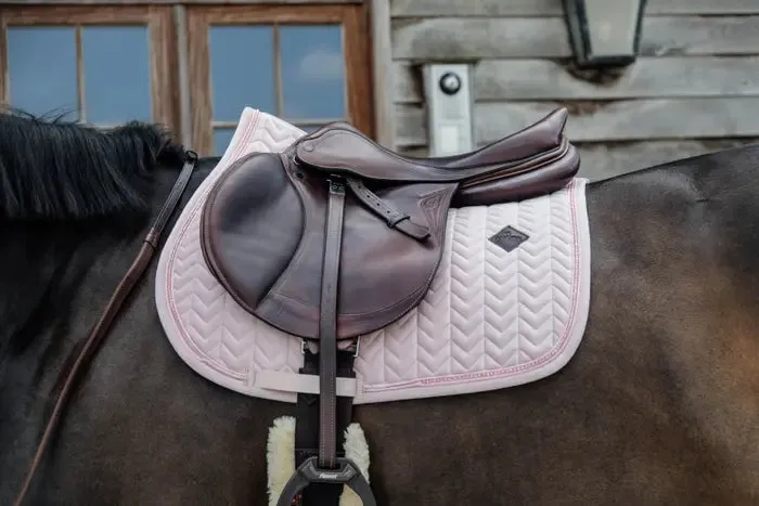 Kentucky Saddle Pad Jumping Velvet With Pearls Soft Rose