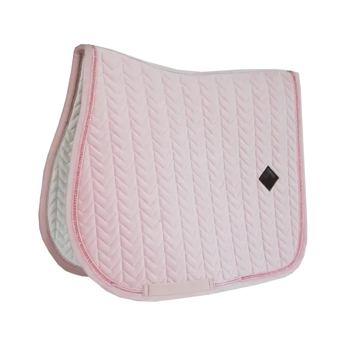 Kentucky Saddle Pad Jumping Velvet With Pearls Soft Rose