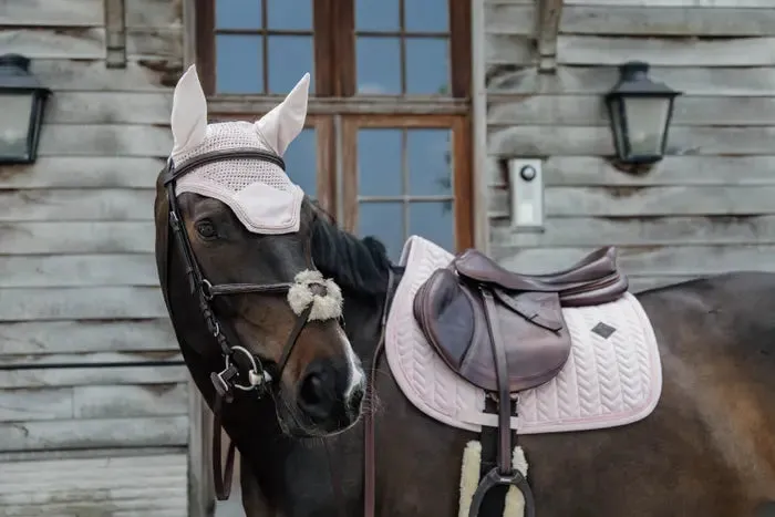 Kentucky Saddle Pad Jumping Velvet With Pearls Soft Rose