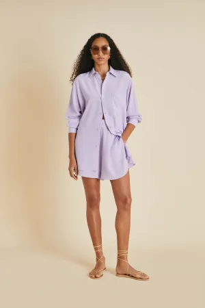 Kick Lavender Pyjamas in Silk Crêpe de Chine