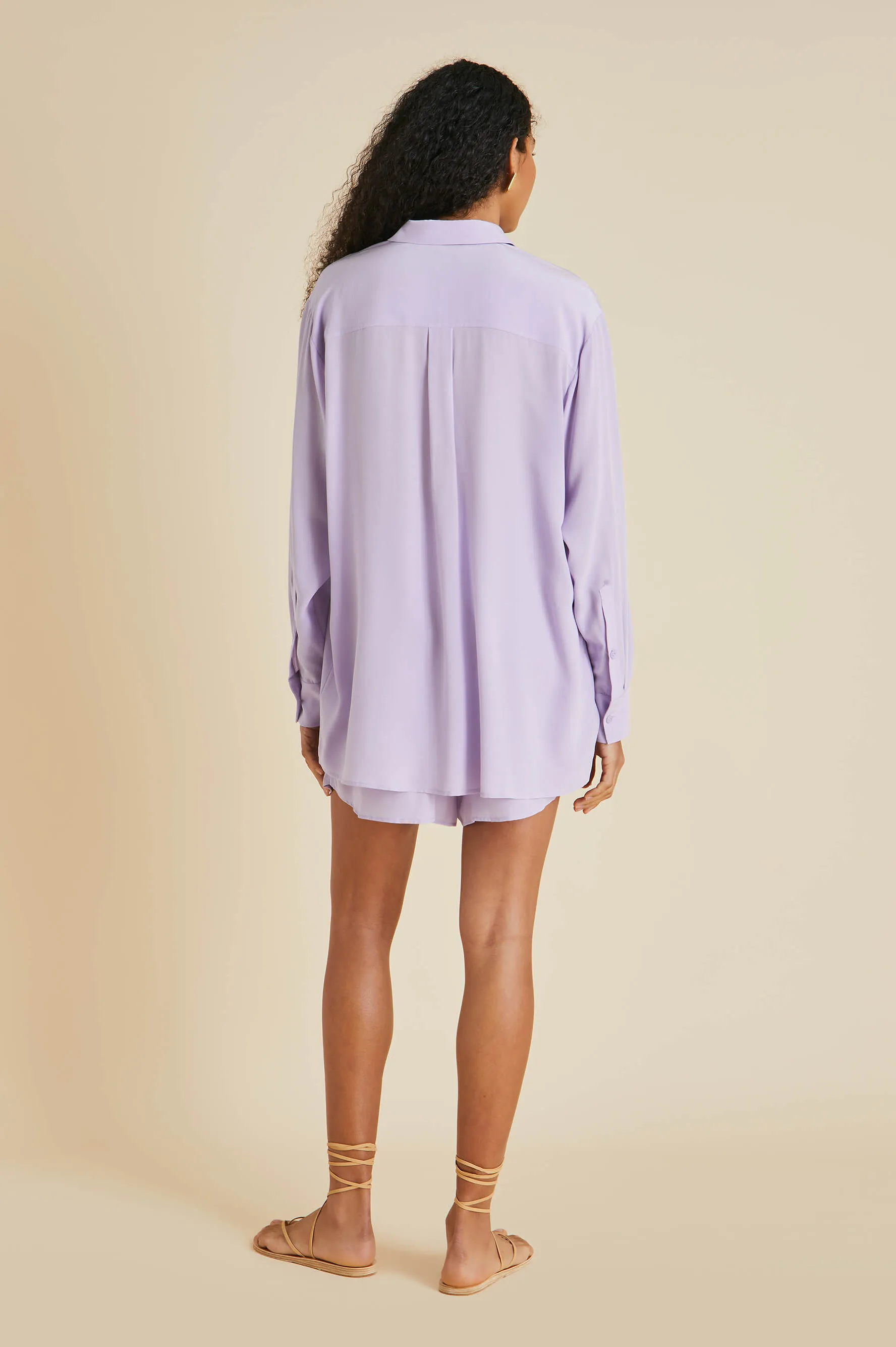 Kick Lavender Pyjamas in Silk Crêpe de Chine