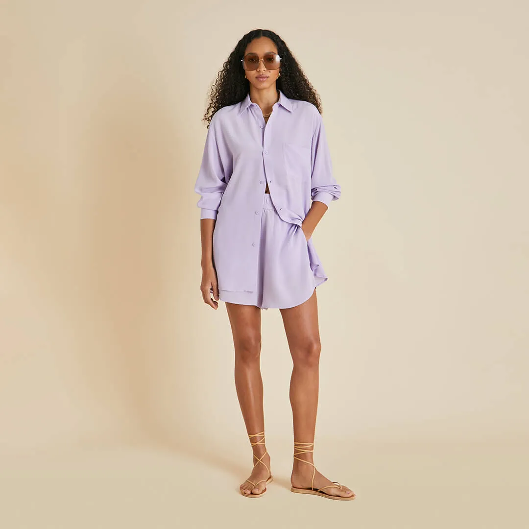 Kick Lavender Pyjamas in Silk Crêpe de Chine