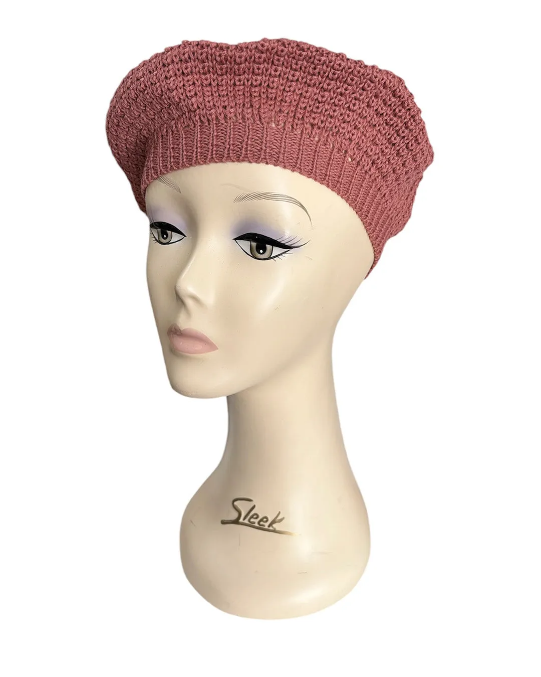 Knitted Beret - Vintage Rose