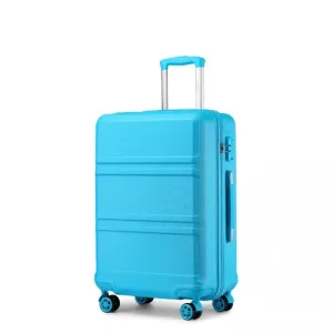 Kono ABS 28 Inch Sculpted Horizontal Design Suitcase - Blue | Durable & Stylish Luggage