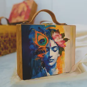 Krishna Printed Suitcase Style Clutch