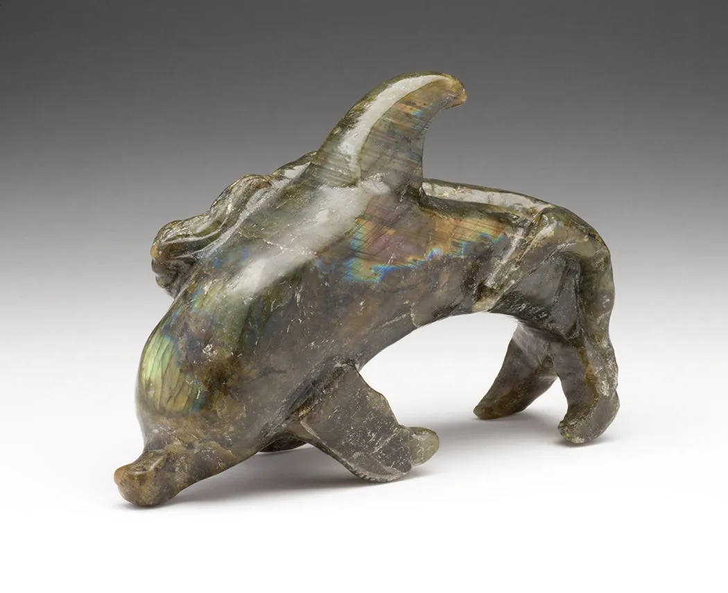 Labradorite Dolphin with Mermaid Companion