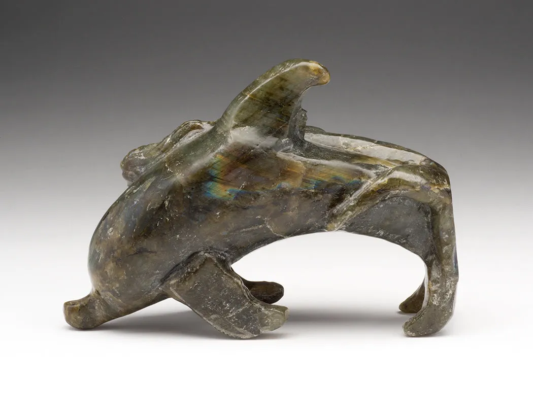 Labradorite Dolphin with Mermaid Companion