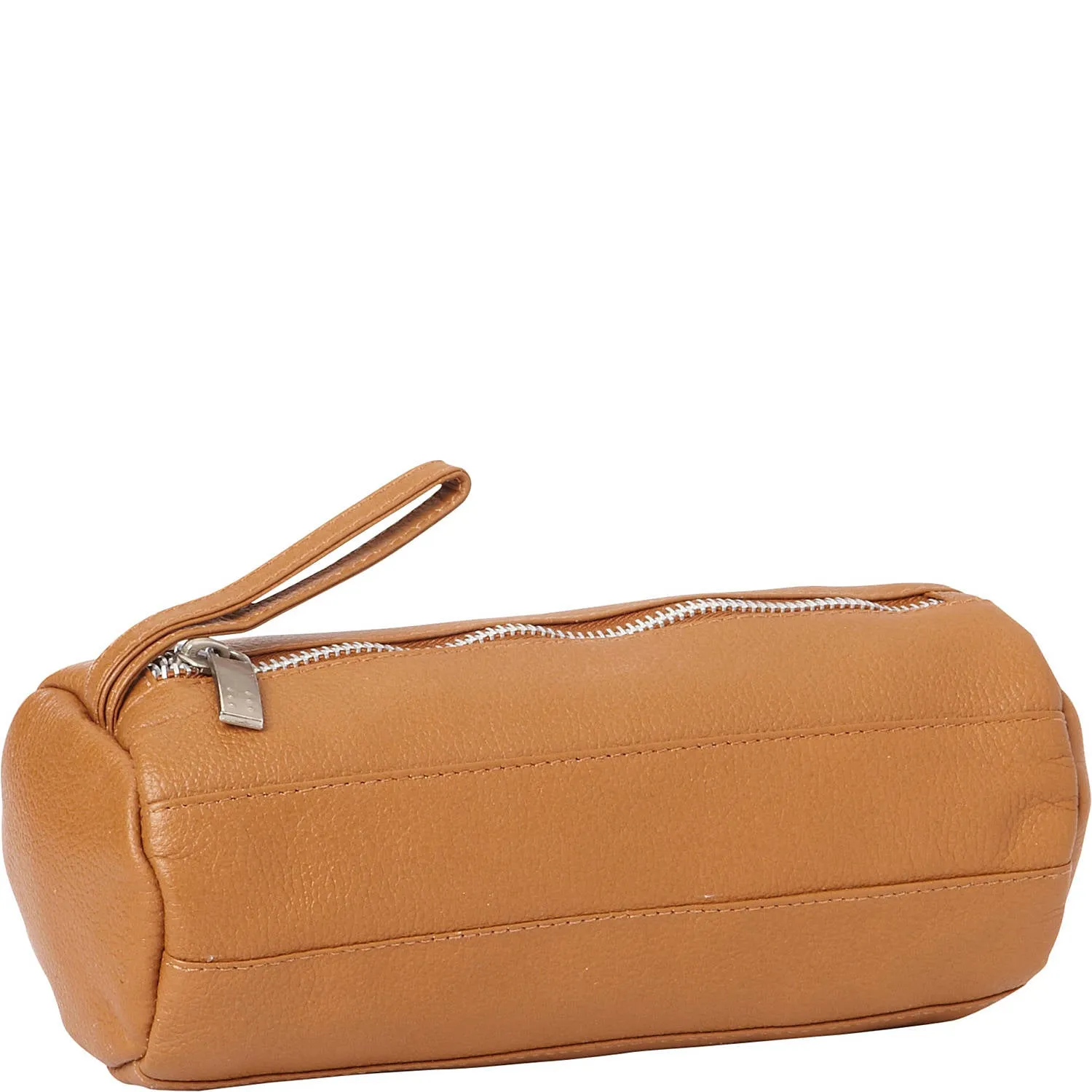 LEATHER CYLINDER COSMETIC BAG