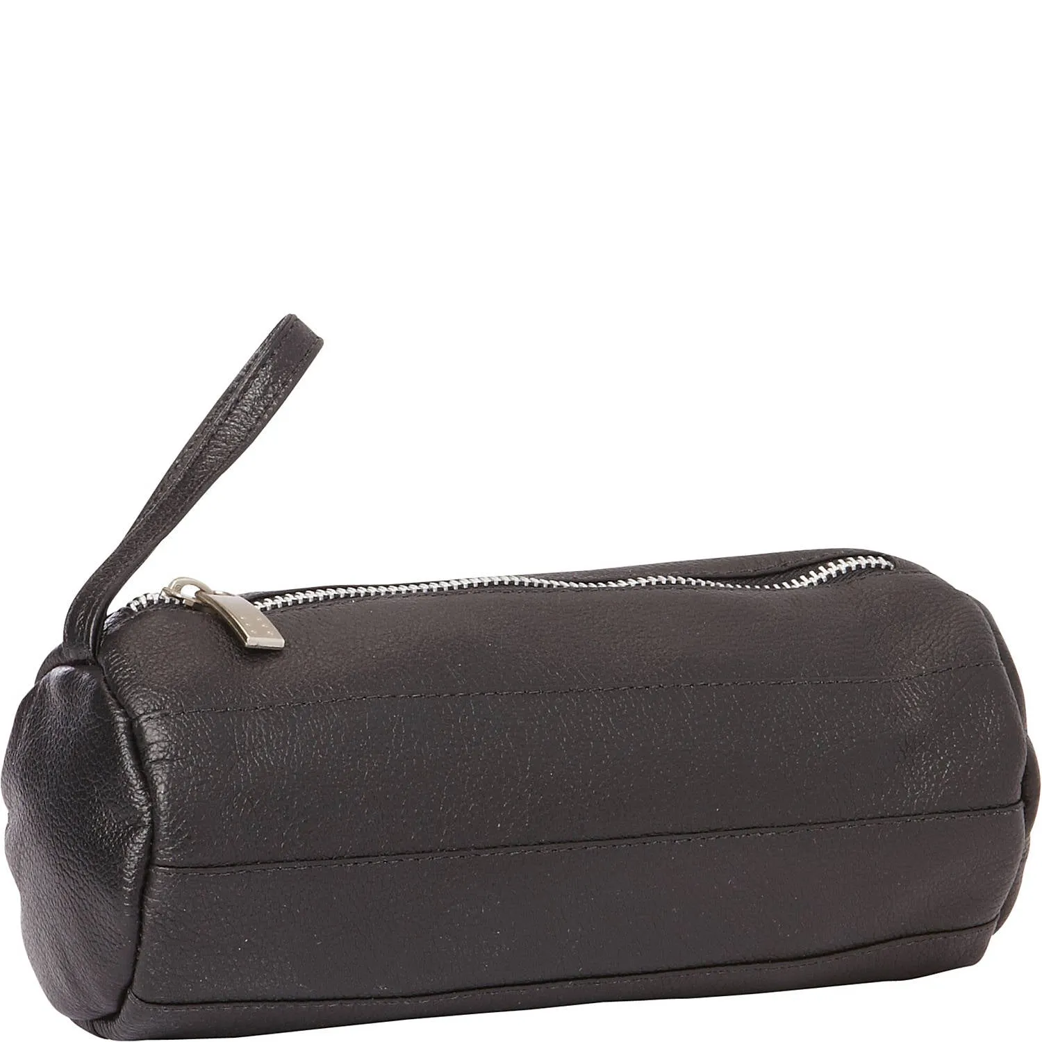 LEATHER CYLINDER COSMETIC BAG