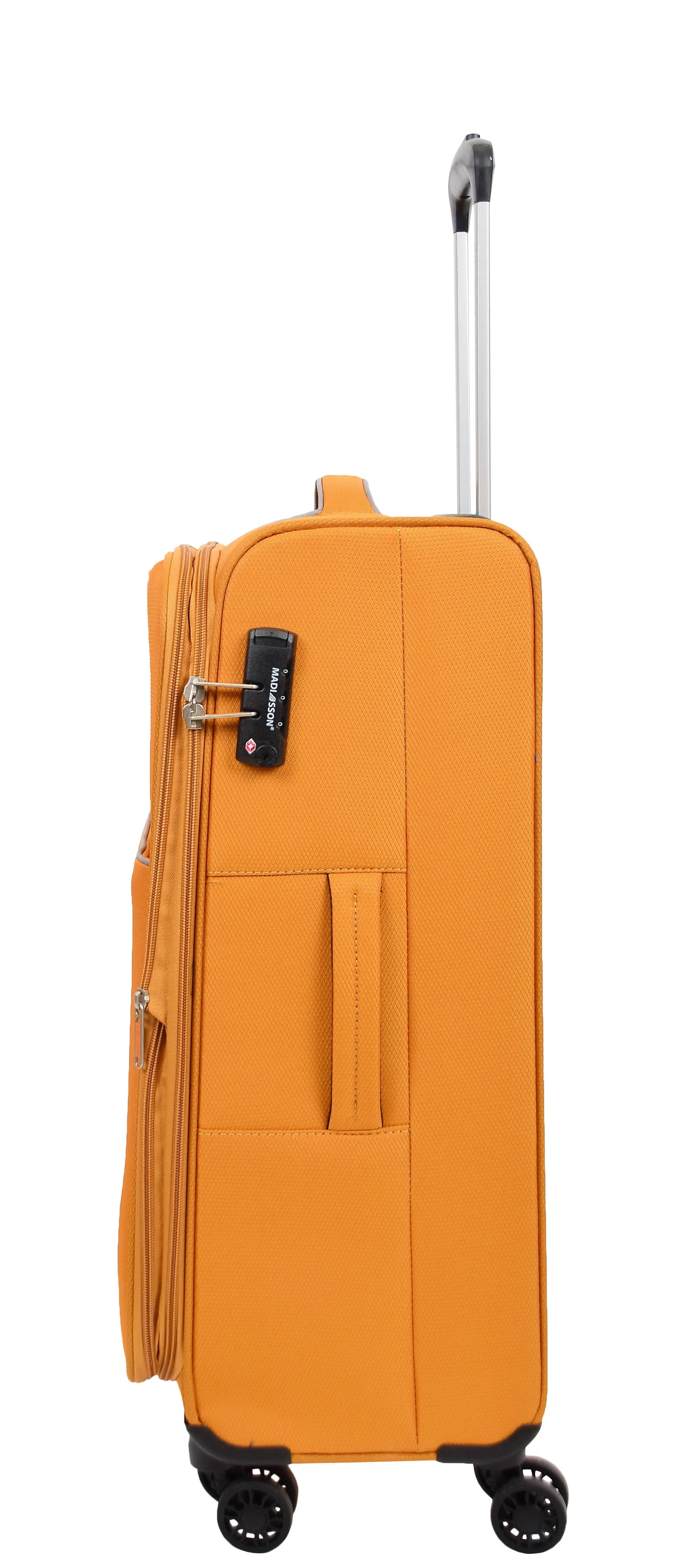 Lightweight 4 Wheels Soft Luggage Expandable TSA Lock Mercury Yellow