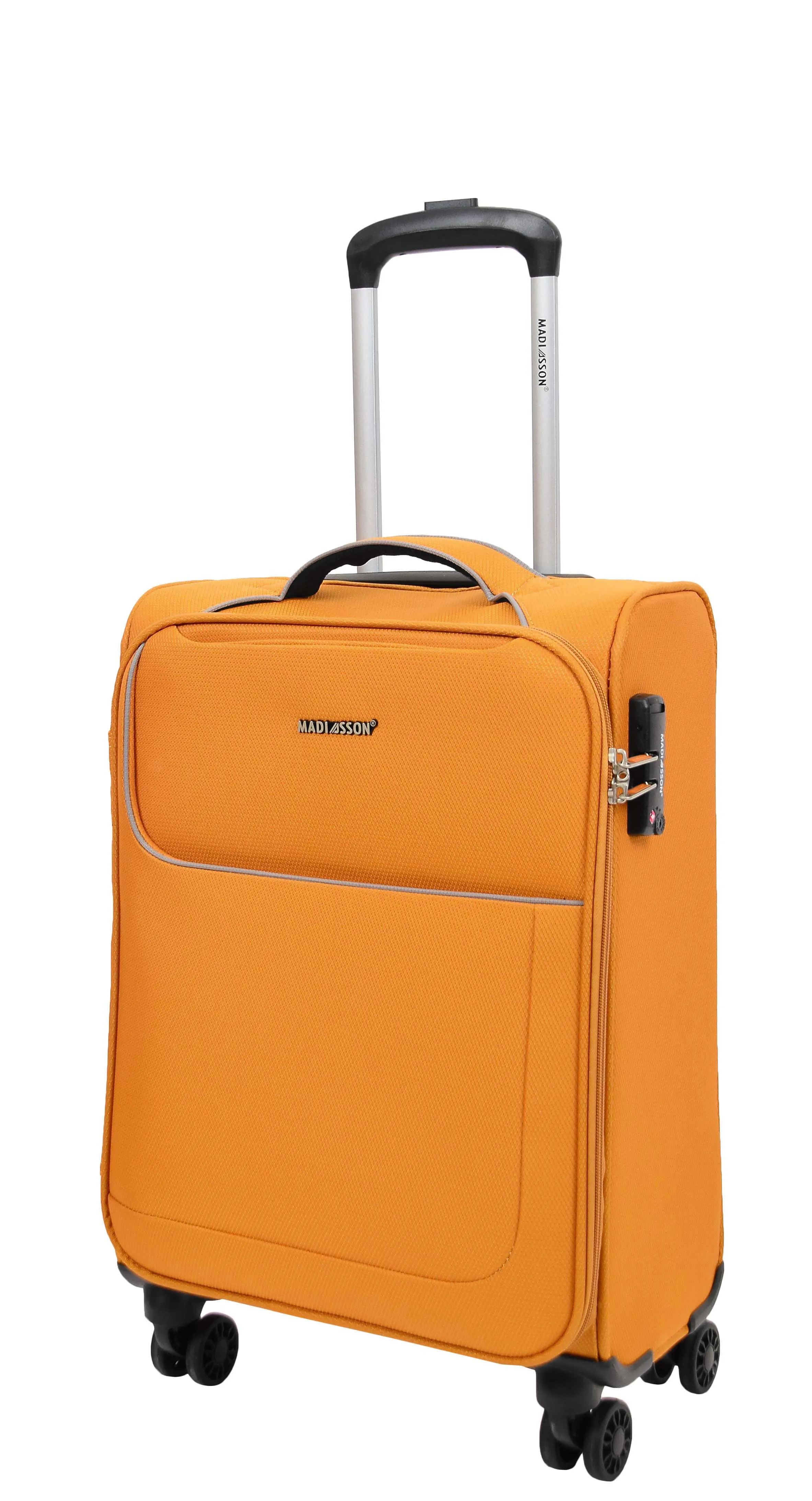 Lightweight 4 Wheels Soft Luggage Expandable TSA Lock Mercury Yellow