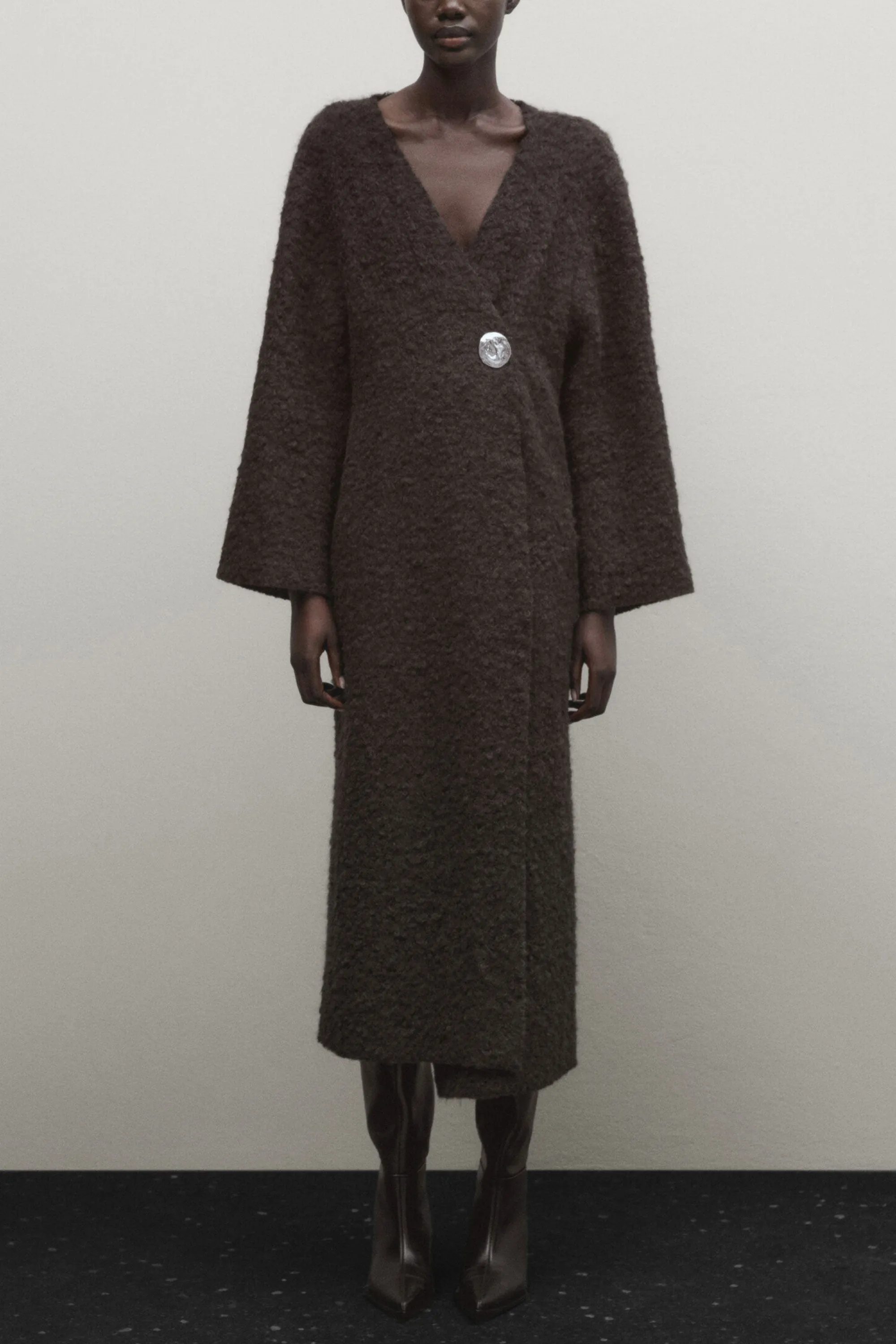 Long Boucle Dressing Gown