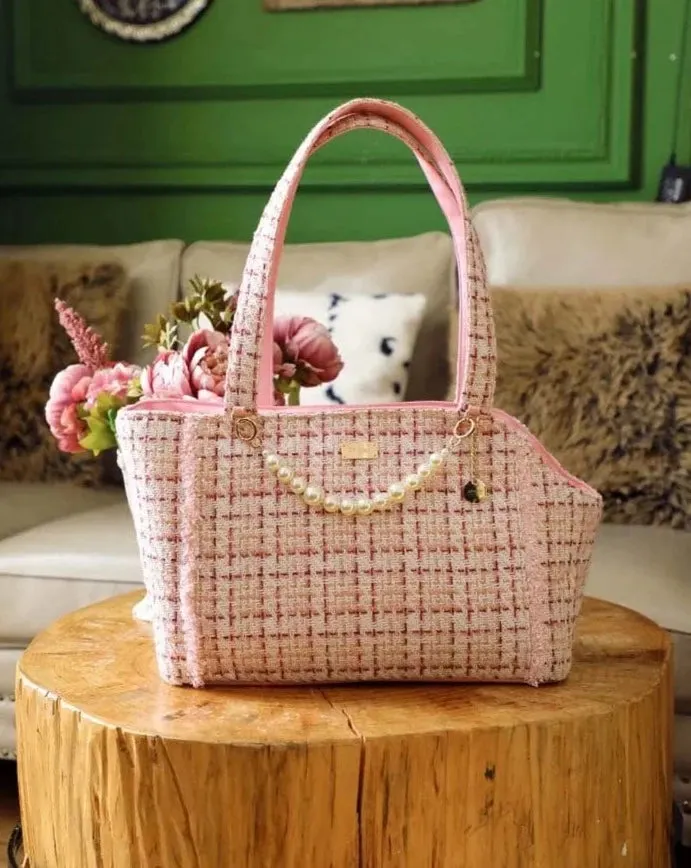 Luxury Tweed Pet Carrier Handbag