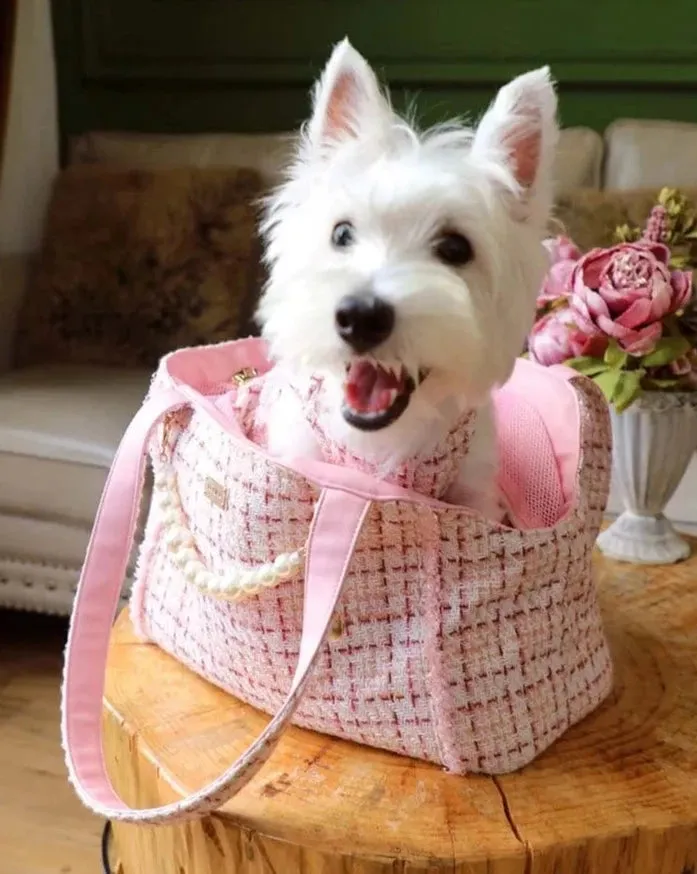 Luxury Tweed Pet Carrier Handbag