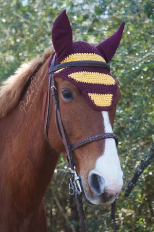 Maroon and Yellow Gryffindor Stripe Fly Bonnet