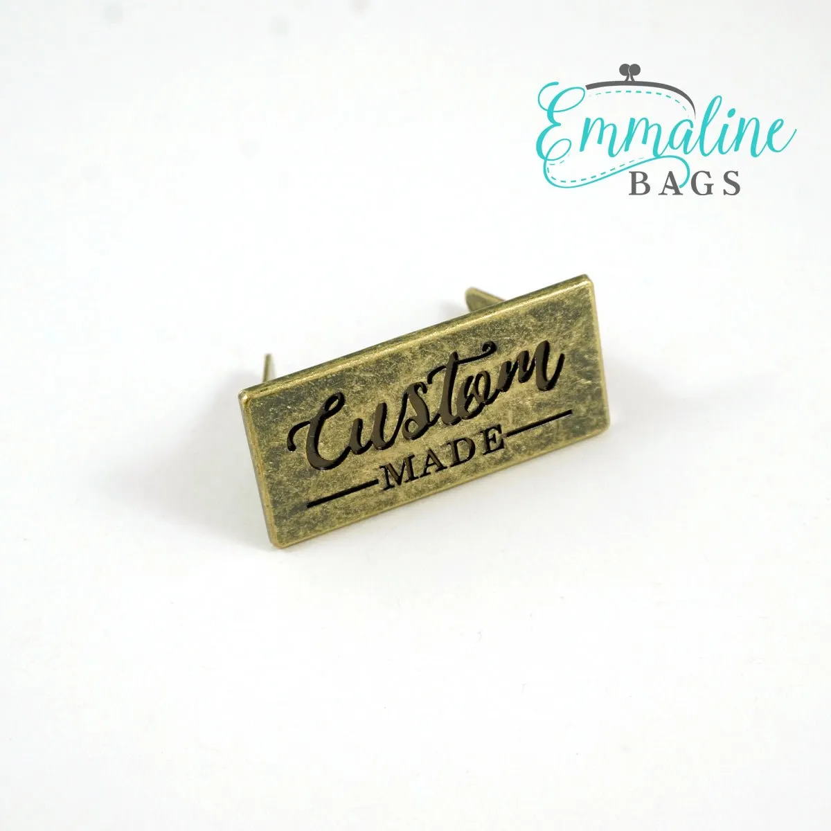 Metal Bag Label: "Custom Made" - Large